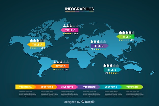 Kostenloser Vektor weltkarte geschäft infografik