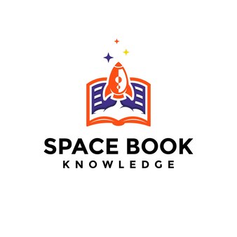 Weltraum buch wissen logo design vorlage wissenschaft