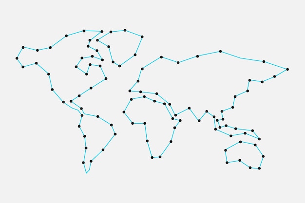 Weltverbindungspunkte, globale Kommunikation, Geschäftsvektordesign