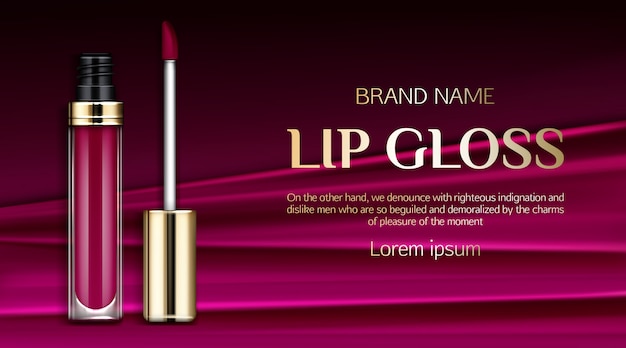 Werbebanner für lipgloss-produkte