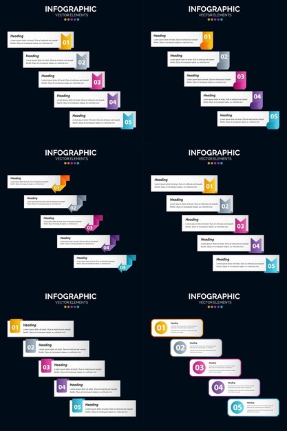 Werten sie ihre präsentation mit beeindruckenden vektor-infografiken aus unserem paket auf