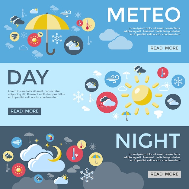 Wettervorhersage banner set