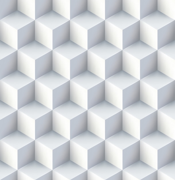 White cubes seamless pattern design