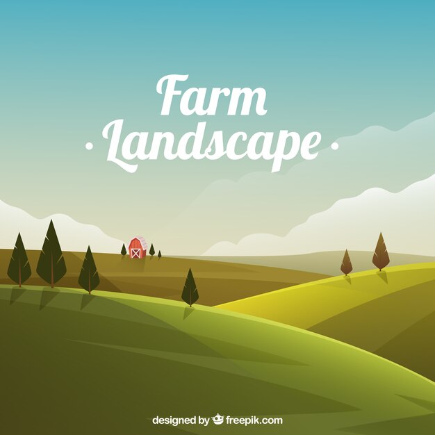 Wiese Landschaft mit Scheune