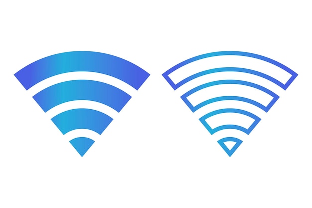 Kostenloser Vektor wifi gefüllt und line gradient