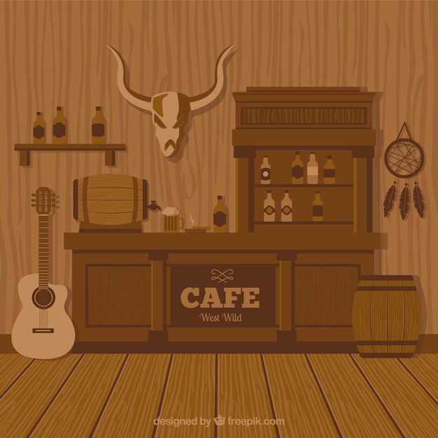 Wild-west-café hintergrund