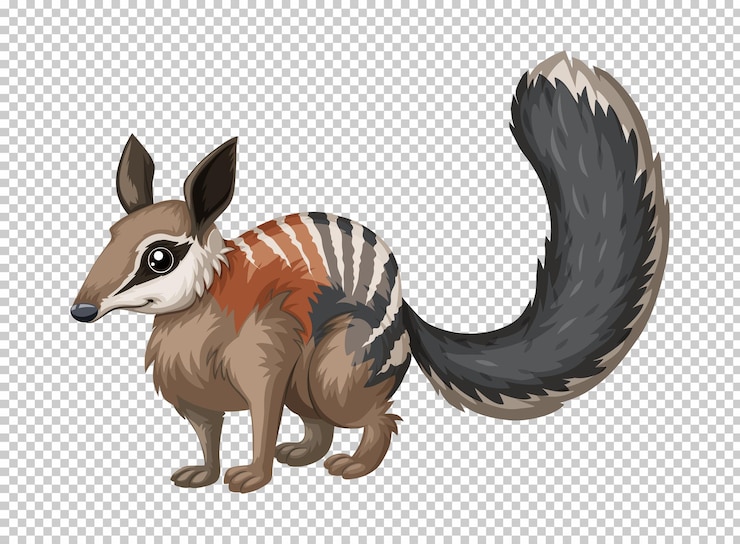 Kostenlose Vektor wilde numbat auf transparentem hintergrund