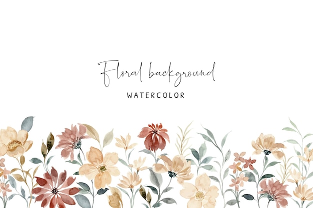 Wilder floraler Grenzhintergrund mit Aquarell