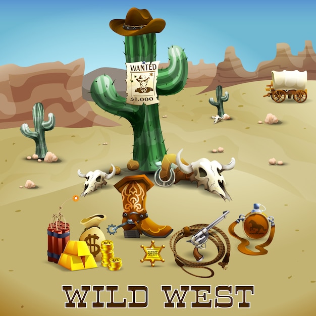 Wilder westen hintergrund illustration