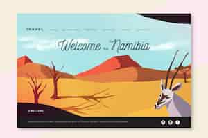 Kostenloser Vektor willkommen auf der namibia landing page
