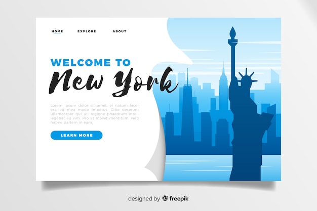 Willkommen bei der vorlage für die landingpage in new york