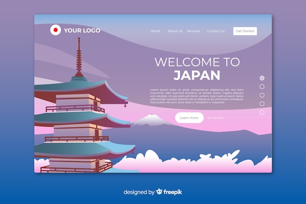 Willkommen in japan landing page template