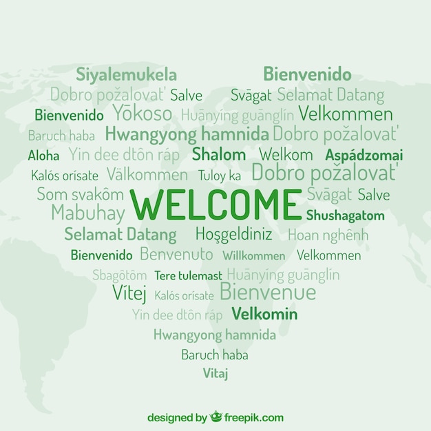 Willkommensmuster in verschiedenen sprachen