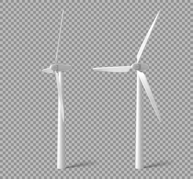 Kostenloser Vektor windkraftanlagen, windmühlen-energieerzeuger