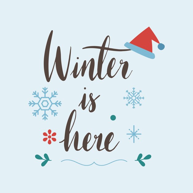 Winter ist hier Grußausweisvektor