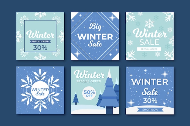 Winter sale instagram post sammlung