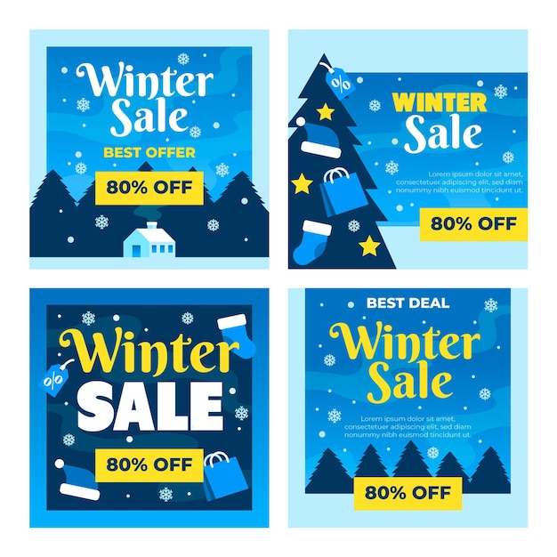 Winter sale instagram post sammlung