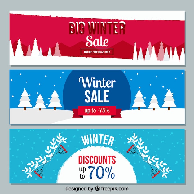 Kostenloser Vektor winter-verkauf-banner