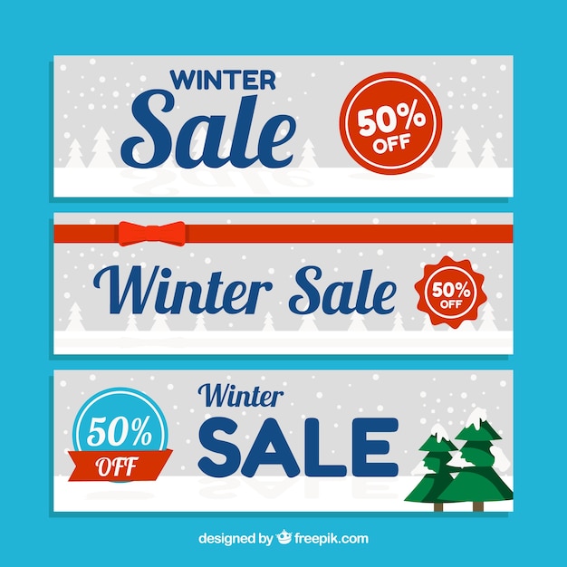 Kostenloser Vektor winterangebot banner