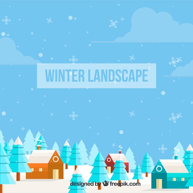Winterlandschaft Hintergrund mit schönen Häusern und Bäumen