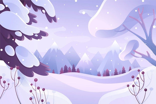 Winterlandschaft mit farbverlauf