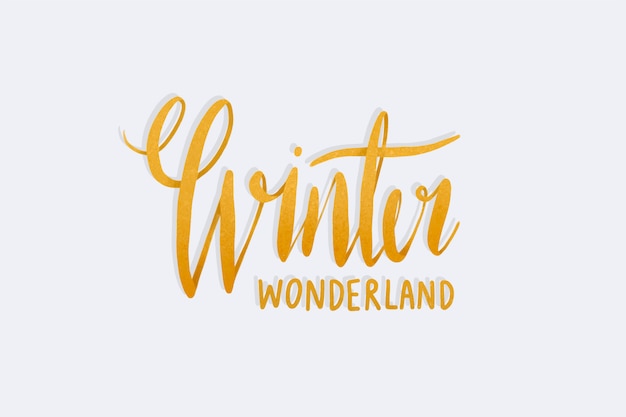Wintermärchenland-Aquarell-Typografievektor