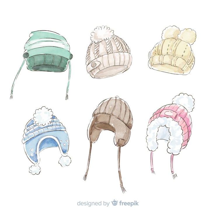 Kostenlose Vektor wintermütze-kollektion
