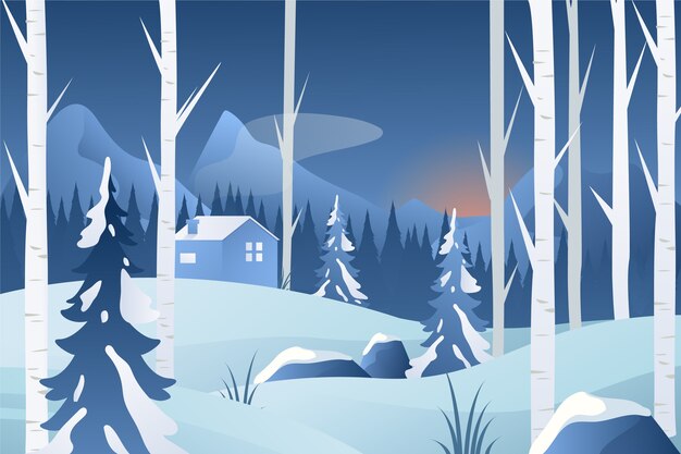 Wintersonnenwende mit Farbverlauf