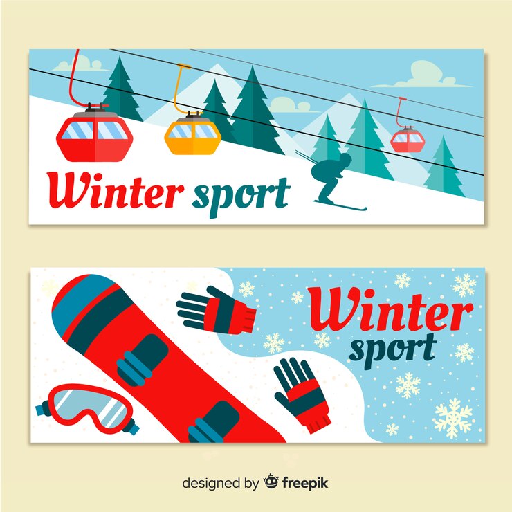 Kostenlose Vektor wintersport-banner