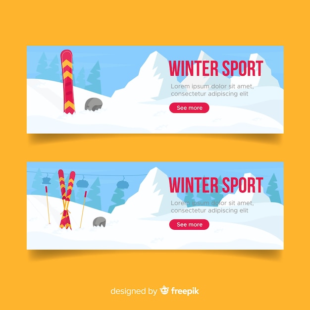 Kostenloser Vektor wintersport-banner