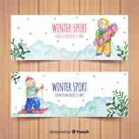 Kostenloser Vektor wintersport-banner