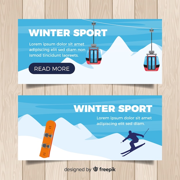 Kostenloser Vektor wintersport-banner