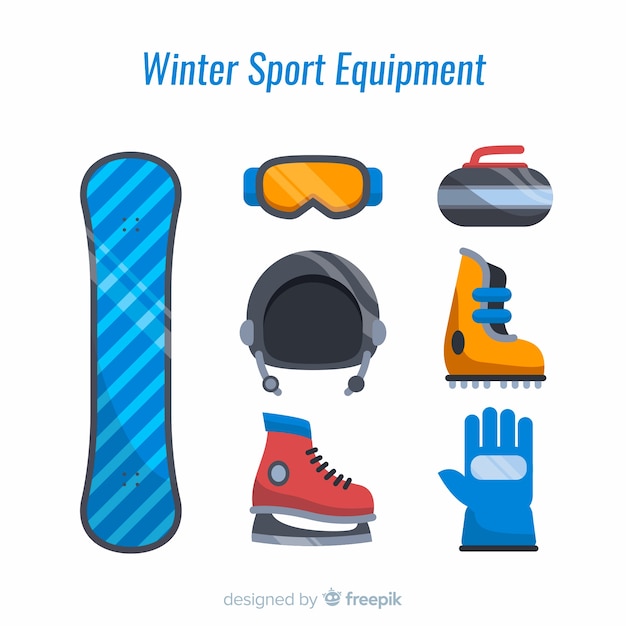 Kostenloser Vektor wintersportausrüstung