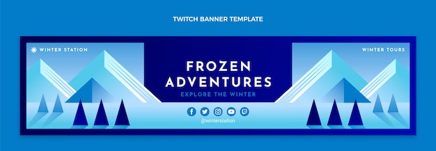 Wintertwitch-banner mit farbverlauf