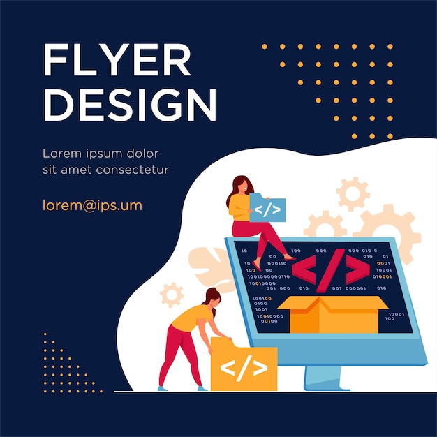 Kostenloser Vektor winzige entwickler programmieren website für internet-plattform flach