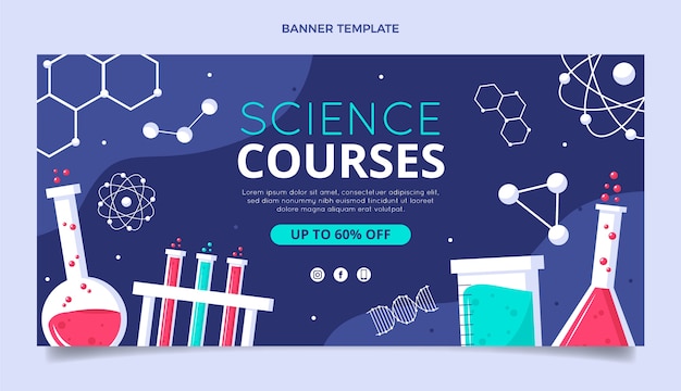 Kostenloser Vektor wissenschaftlicher verkaufshintergrund des flachen designs