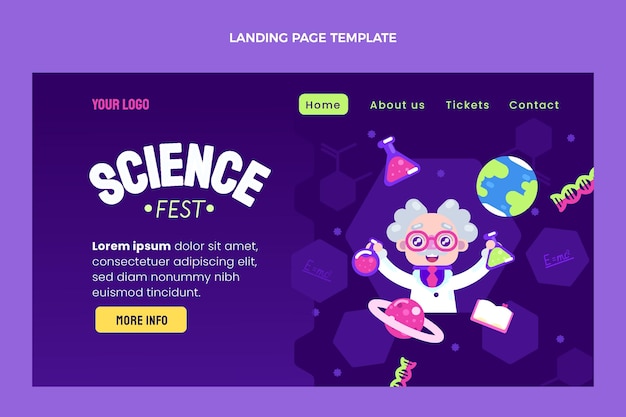 Wissenschafts-landingpage mit flachem design