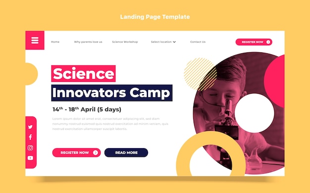 Wissenschafts-landingpage mit flachem design