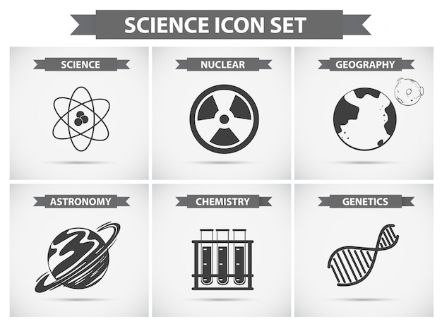 Kostenloser Vektor wissenschaftsikonen für verschiedene studienbereiche