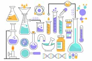 Kostenloser Vektor wissenschaftslaborobjektkonzept