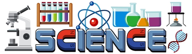 Wissenschaftstextsymbol mit elementen
