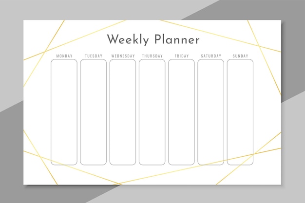 Kostenloser Vektor wochenplaner-zeitplanvorlage für to-do-listen-design-vektor