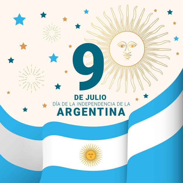 Wohnung 9 de julio - Erklärung der Unabhängigkeit der argentinischen Illustration