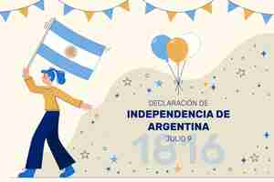 Kostenloser Vektor wohnung 9 de julio - erklärung der unabhängigkeit der argentinischen illustration