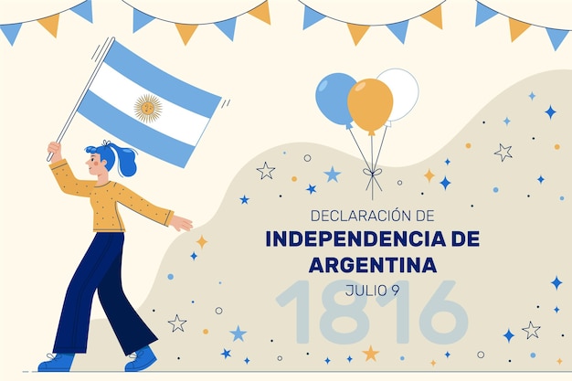 Wohnung 9 de julio - Erklärung der Unabhängigkeit der argentinischen Illustration