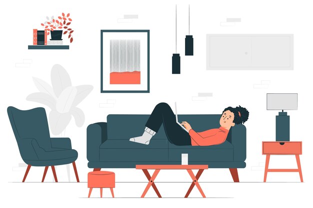 Wohnzimmerkonzeptillustration