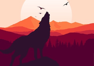 wolf silhouette