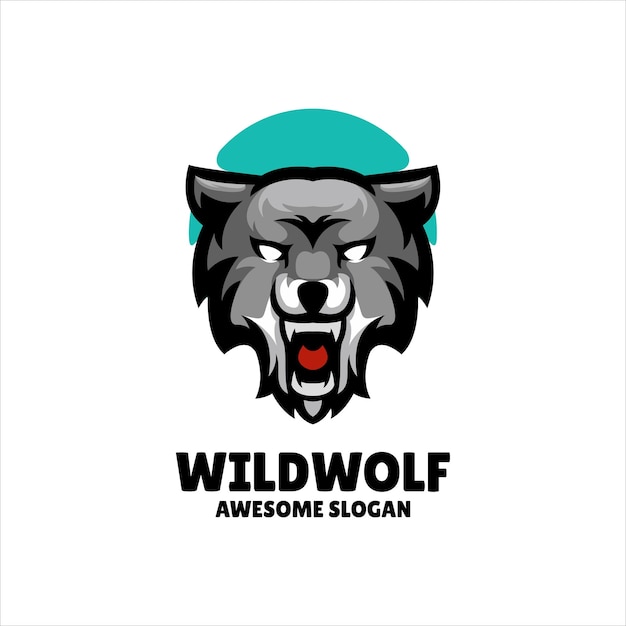 Wolf-maskottchen-illustration-logo-design