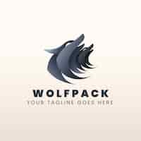 Kostenloser Vektor wolfpack-branding-logo-vorlage