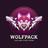 Kostenloser Vektor wolfpack-branding-logo-vorlage